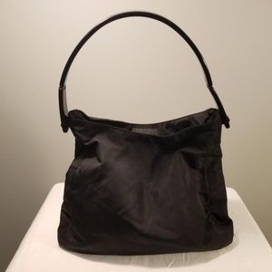 Authentic PRADA MILANO Hobo Shoulder Bag Nylon BlK